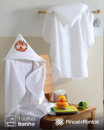 Toalha de Banho com capuz Dohler Baby Art 90cm X 70cm
