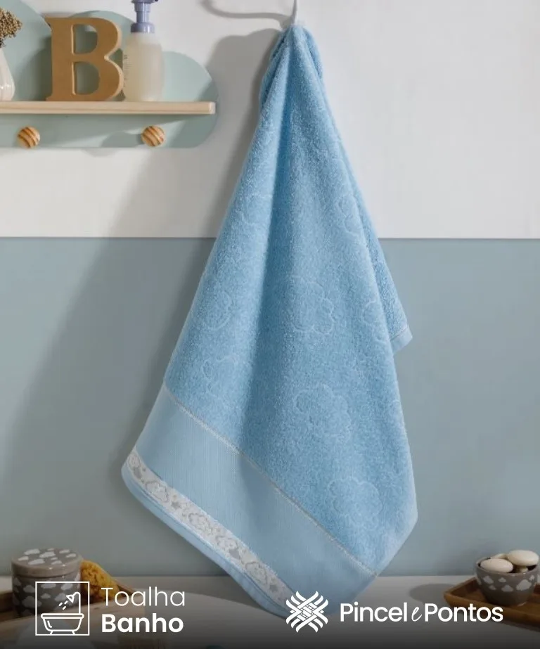 Toalha de Banho Baby Kids 70X115 cm para Bordar Ponto Cruz Döhler