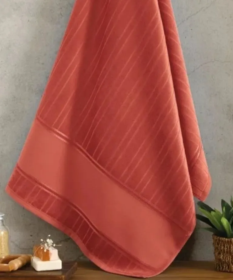 Toalha de Banho Döhler Artesanalle 70X140 cm para Pintar e Bordar terracota