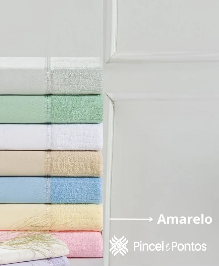 Toalha de Banho Valletex Arte Canelada 68X1,40 m para Pintar e Bordar à máquina