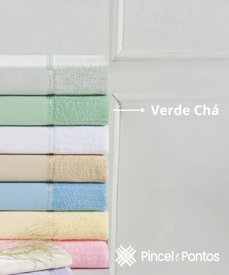 Toalha de Rosto Arte Canelada 48X80 cm para Pintar e Bordar à máquina Valletex