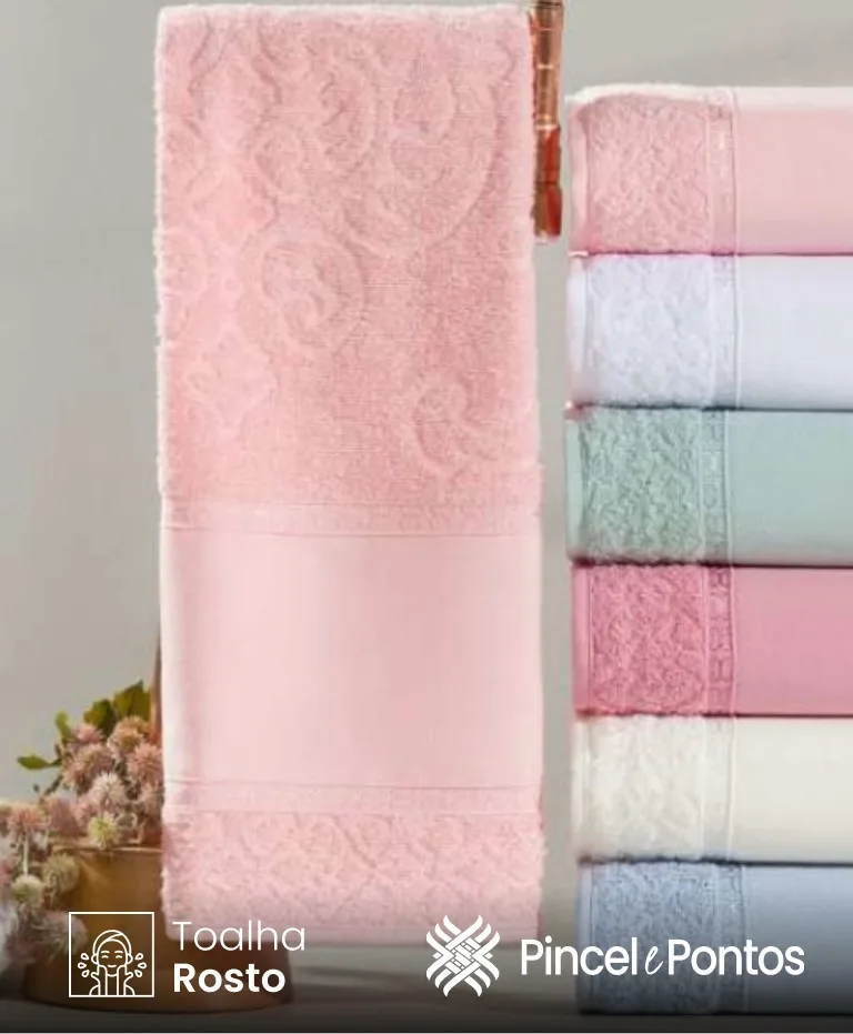 Toalha de Rosto Jacquard Decorarte 48X80 cm para Pintar e Bordar Valletex
