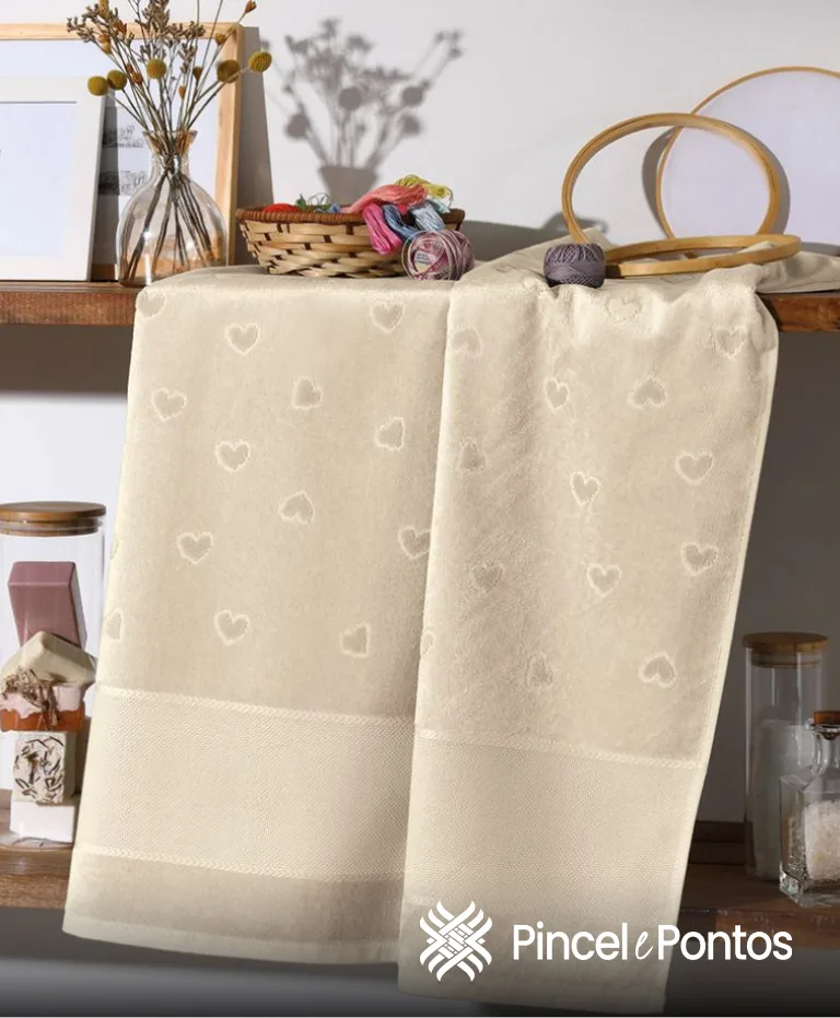 Toalha de Rosto Verona 50X80 cm para Bordar Ponto Cruz Döhler