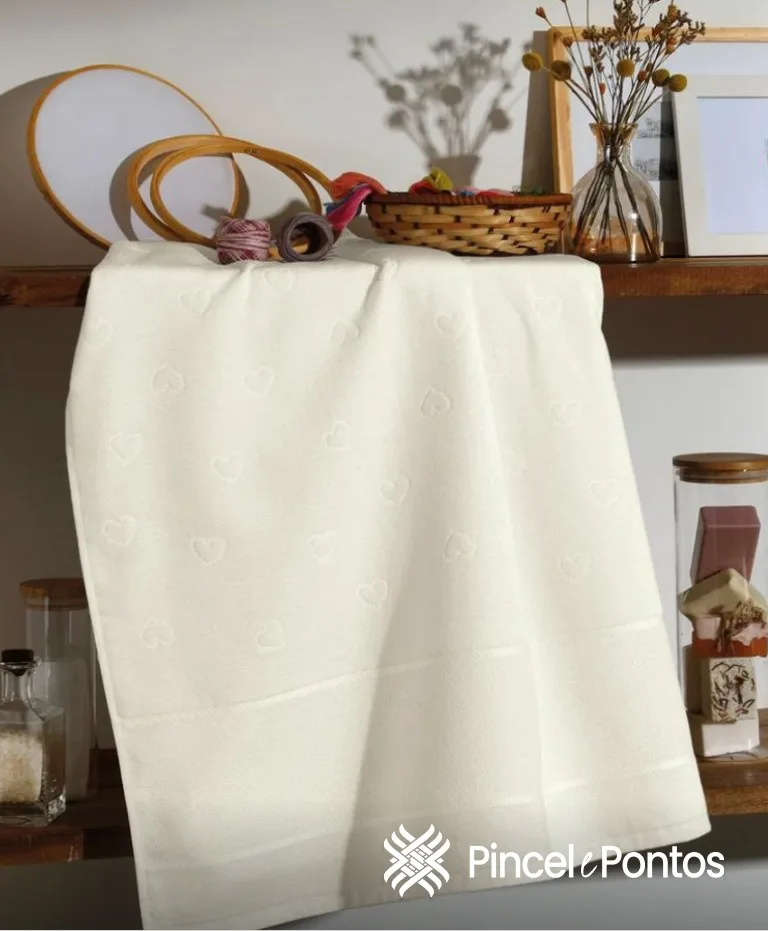 Toalha de Lavabo Döhler Verona 30X45 cm para Bordar Ponto Cruz
