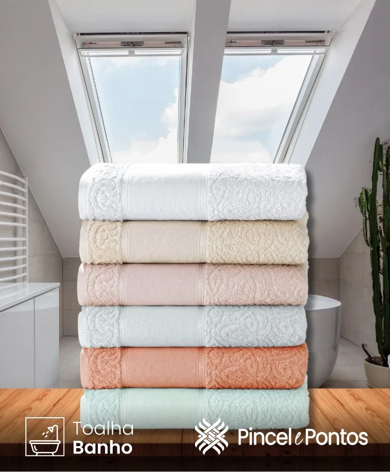 Toalha de Banhão Döhler Sofia 90X150 cm para bordar Ponto Cruz