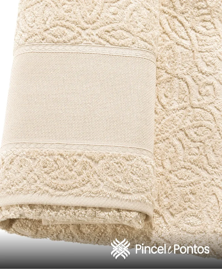 Toalha de Banho Döhler Sofia 70X140 cm para bordar Ponto Cruz