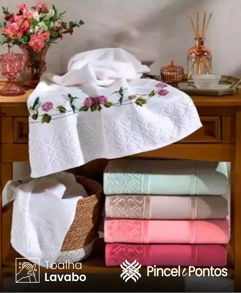 Toalha de Lavabo Softart 30X45 cm para Pintar e Bordar à Máquina Döhler