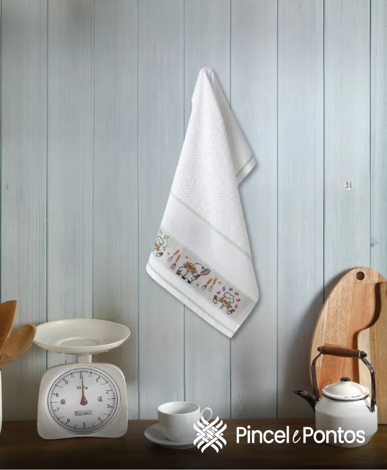 Pano de Copa Jacquard Vigo 45X70 cm para Bordar Döhler chefs