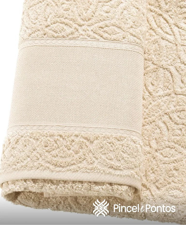 Toalha de Banhão Döhler Sofia 90X150 cm para bordar Ponto Cruz