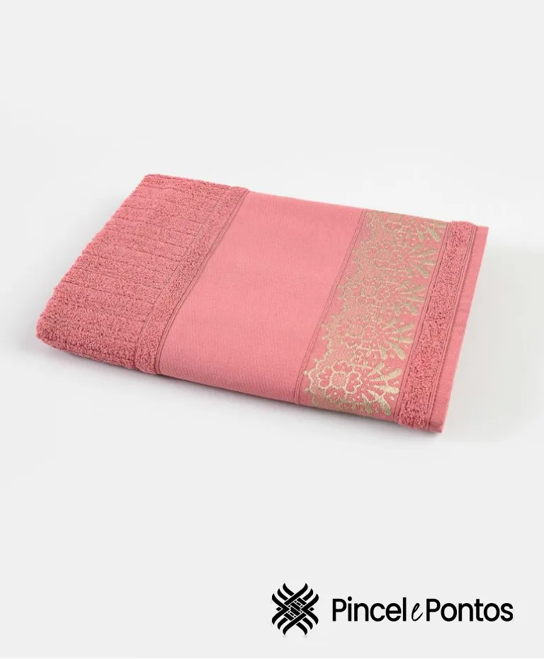 Toalha de Banho Jacquard Arte Renda para Pintar e Bordar à Máquina 70X1,40 m Valletex