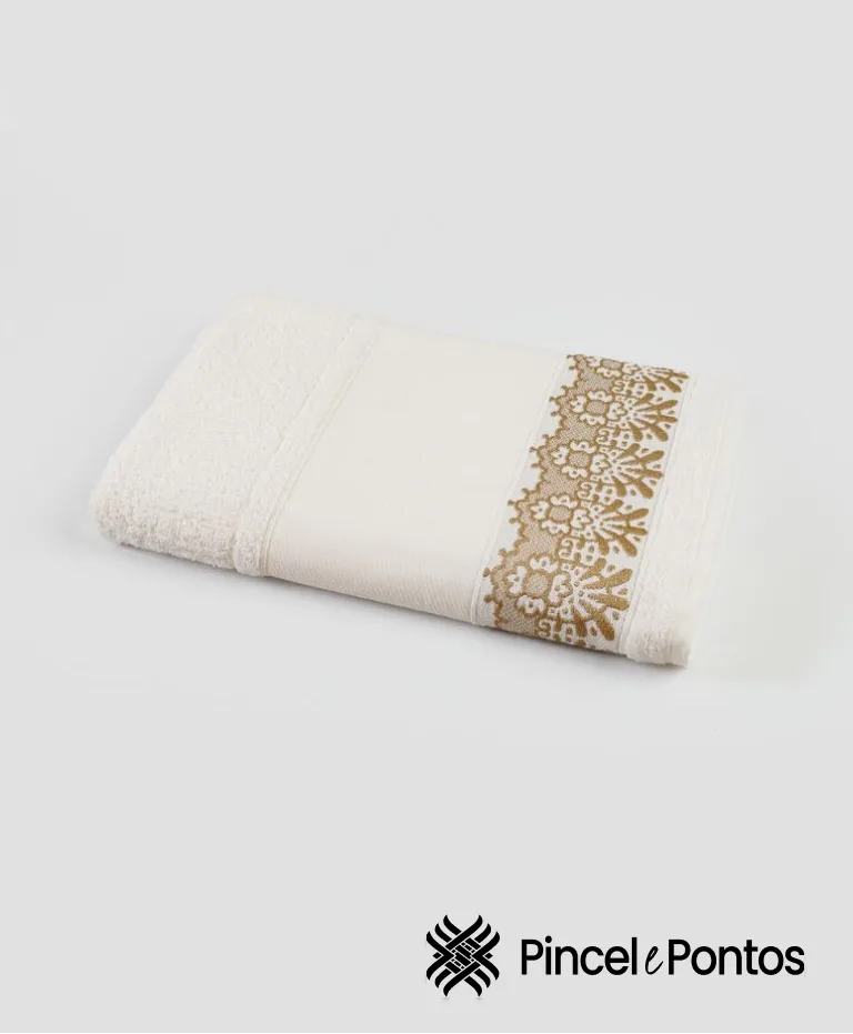 Toalha de Banho Jacquard Arte Renda para Pintar e Bordar à Máquina 70X1,40 m Valletex