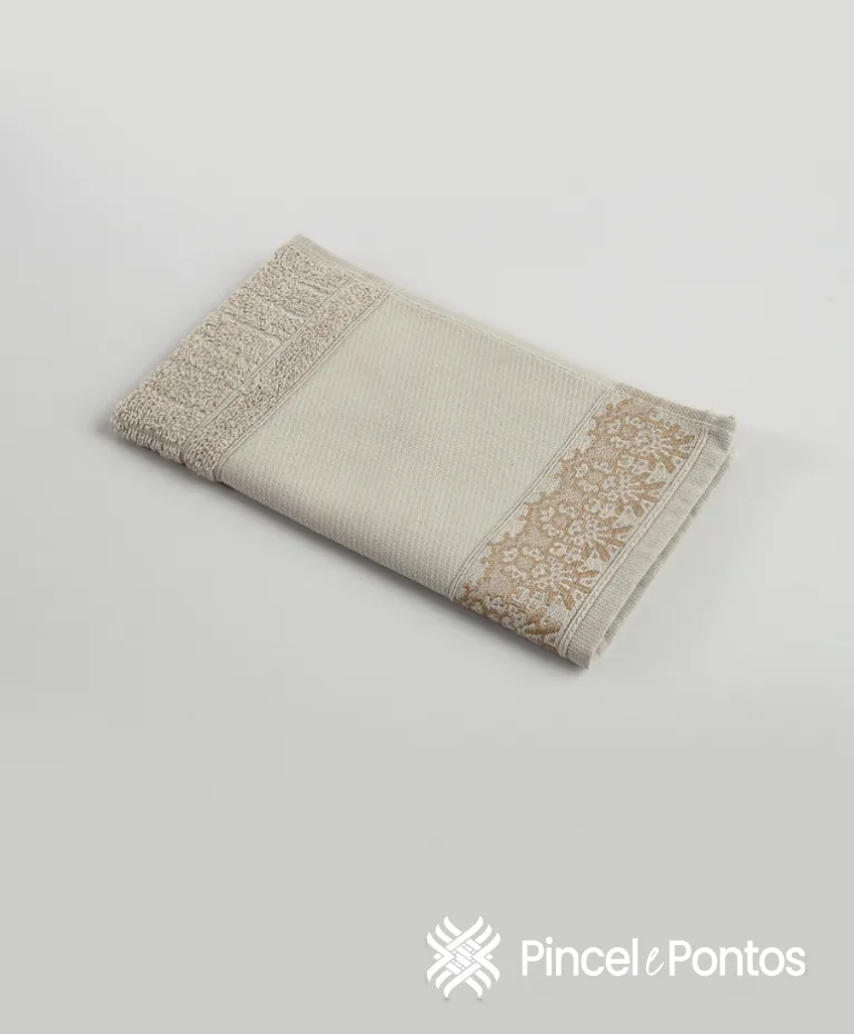 Toalha de Lavabo Jacquard Arte Renda para Pintar e Bordar à Máquina 30X50 cm Valletex