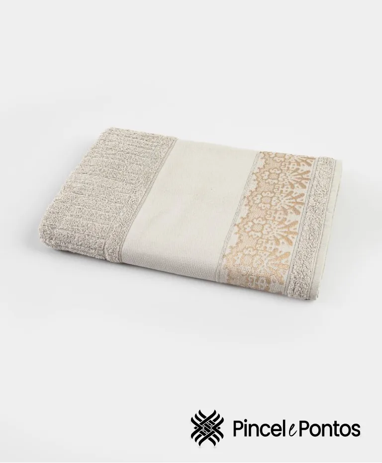 Toalha de Rosto Jacquard Arte Renda para Pintar e Bordar à Máquina 48X80 cm Valletex