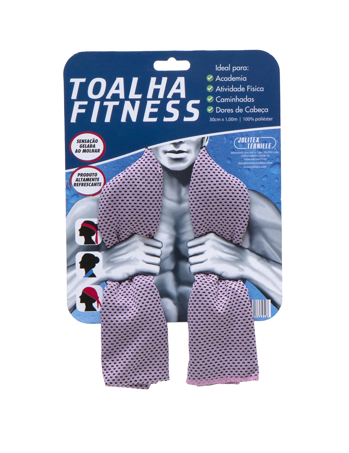 Toalha Fitness Refrescante 30X100 cm Jolitex