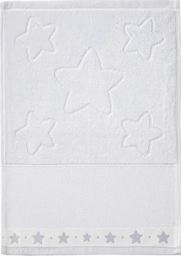 Toalha Lavabo 30X45 Döhler Baby Star Branco Bordar ponto Cruz - Imagem 3